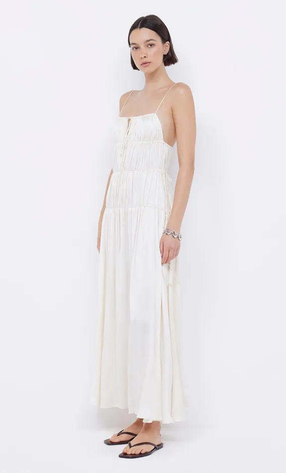 Bec Bridge DELPHI GATHERED DRESS 8211 IVORY Women Maxi Dresses