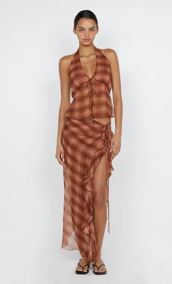 Bec Bridge DEVI HALTER TOP 8211 DESERT CHECK Women Sleeveless