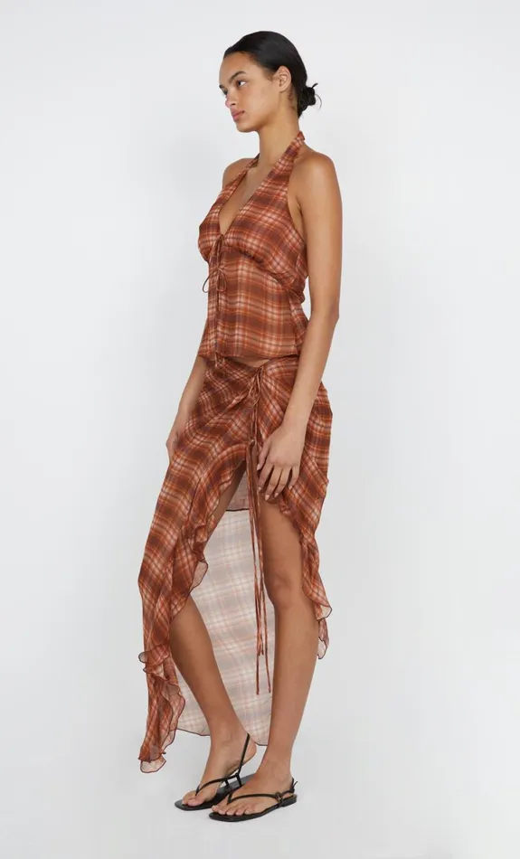 Bec Bridge DEVI HALTER TOP 8211 DESERT CHECK Women Sleeveless