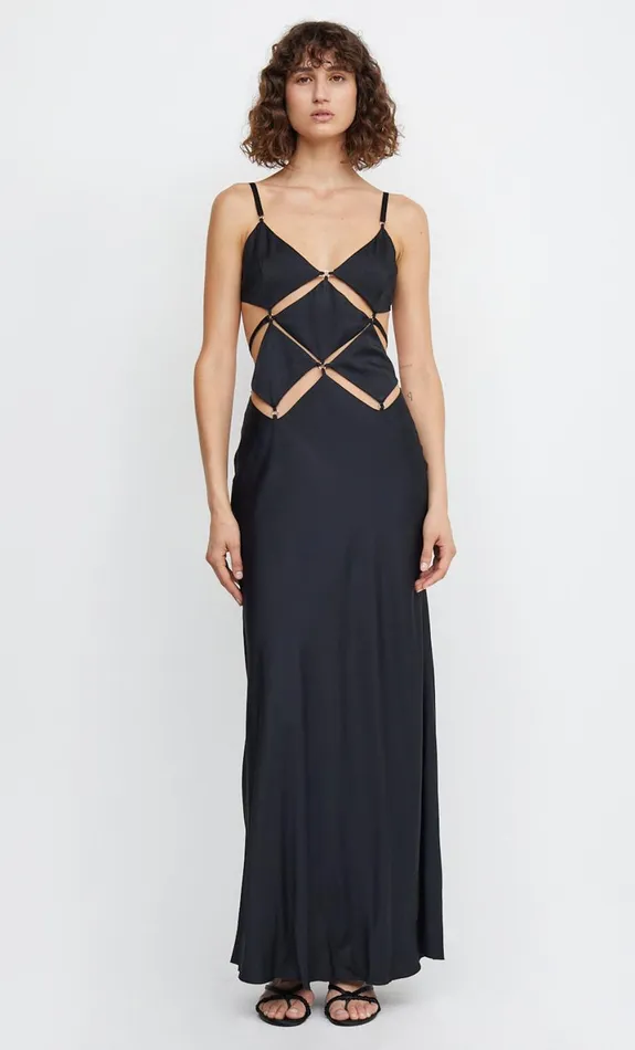 Bec Bridge DIAMOND DAYS STRAP MAXI DRESS 8211 BLACK Women Maxi Dresses