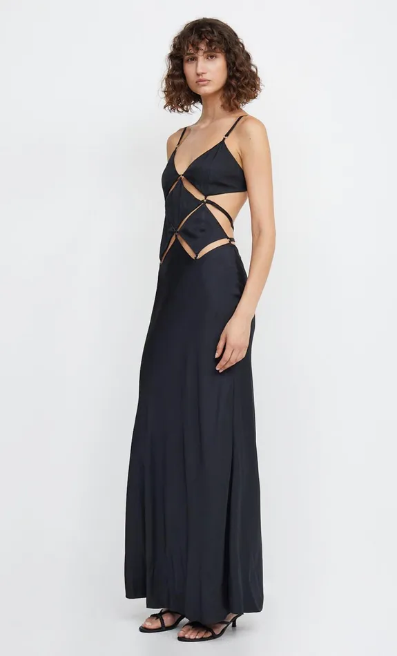 Bec Bridge DIAMOND DAYS STRAP MAXI DRESS 8211 BLACK Women Maxi Dresses