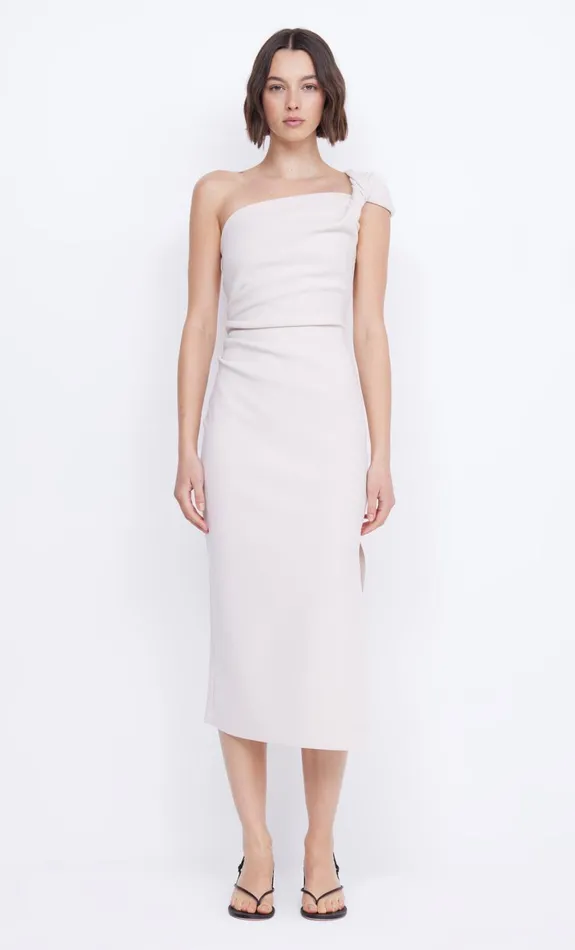 Bec Bridge ELEA ASYM MIDI DRESS 8211 VANILLA BEAN Women Midi Dresses