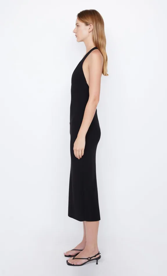 Bec Bridge ELVIE HALTER MIDI DRESS 8211 BLACK Women Midi Dresses