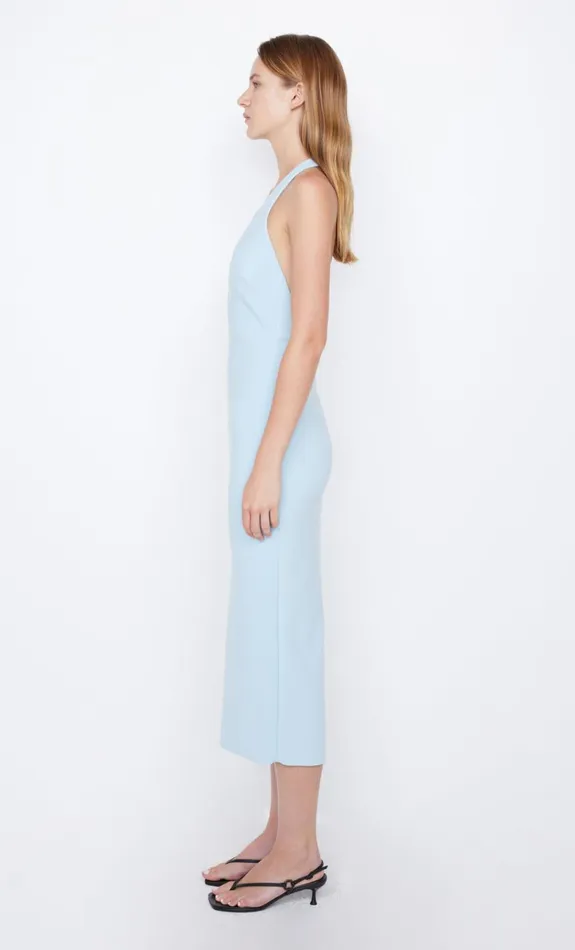 Bec Bridge ELVIE HALTER MIDI DRESS 8211 DOLPHIN BLUE Women Wedding Guest