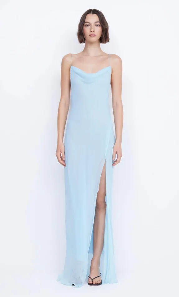 Bec Bridge ELZETTE SPLIT MAXI DRESS 8211 DOLPHIN BLUE Women Maxi Dresses