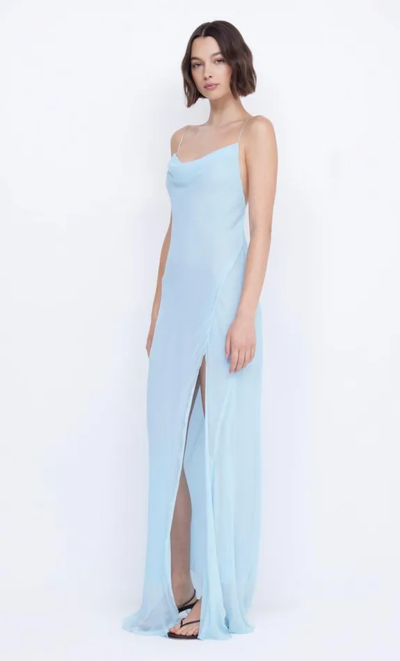 Bec Bridge ELZETTE SPLIT MAXI DRESS 8211 DOLPHIN BLUE Women Wedding Guest