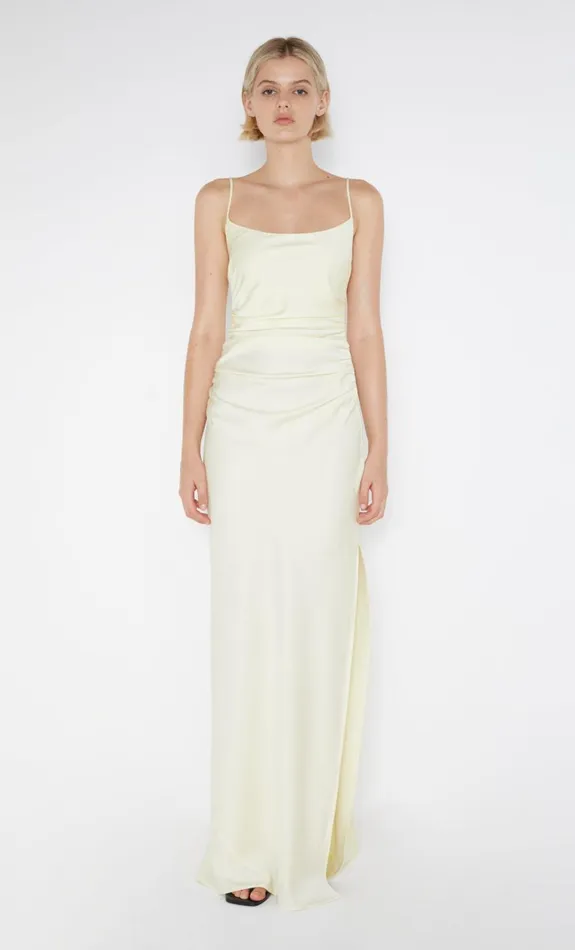 Bec Bridge EMILIA SCOOP NECK DRESS 8211 ICE YELLOW Women Maxi Dresses
