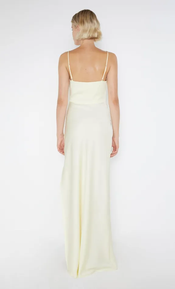 Bec Bridge EMILIA SCOOP NECK DRESS 8211 ICE YELLOW Women Maxi Dresses