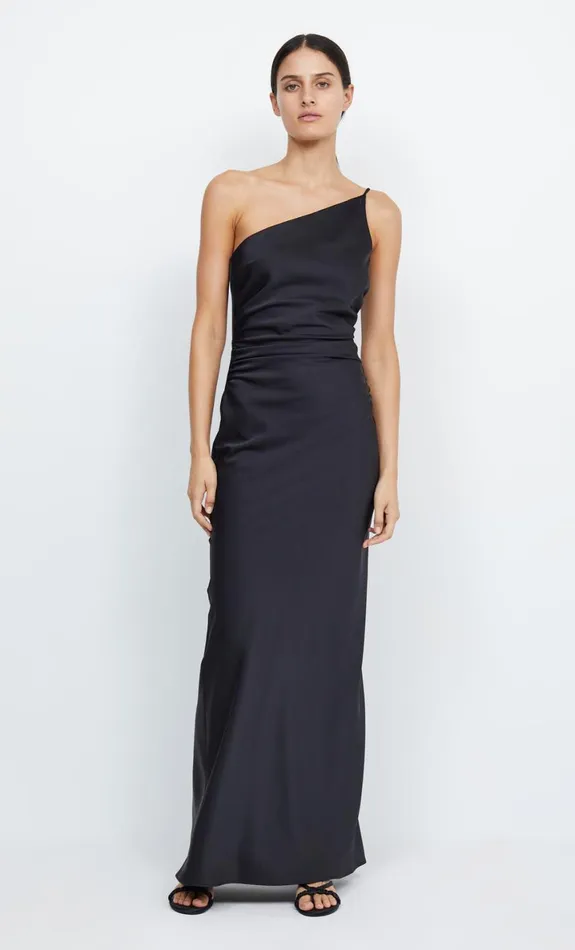 Bec Bridge ETERNITY ASYM MAXI DRESS 8211 BLACK Women Bridesmaid Dresses