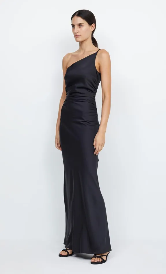 Bec Bridge ETERNITY ASYM MAXI DRESS 8211 BLACK Women Bridesmaid Dresses