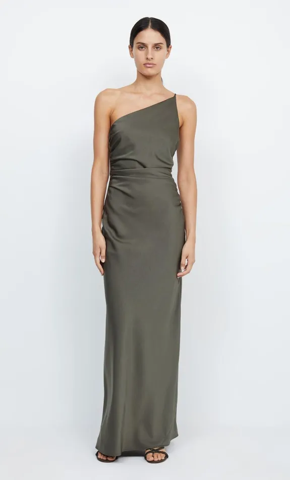 Bec Bridge ETERNITY ASYM MAXI DRESS 8211 DARK WILLOW Women Maxi Dresses