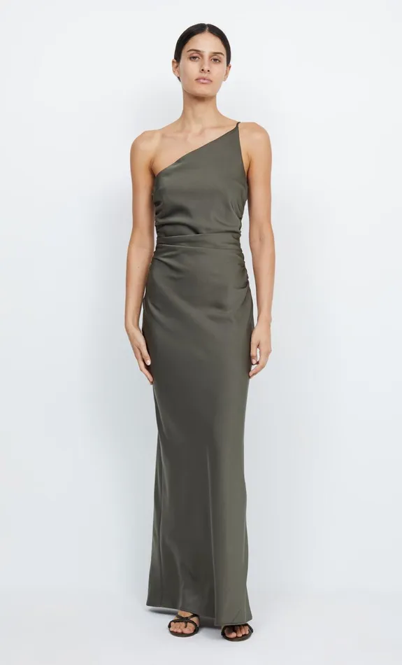 Bec Bridge ETERNITY ASYM MAXI DRESS 8211 DARK WILLOW Women Prom Dresses
