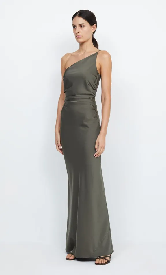 Bec Bridge ETERNITY ASYM MAXI DRESS 8211 DARK WILLOW Women Prom Dresses