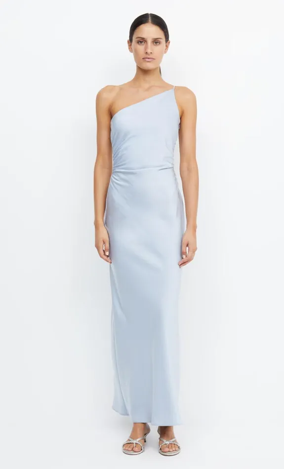 Bec Bridge ETERNITY ASYM MAXI DRESS 8211 DUSTY BLUE Women Maxi Dresses
