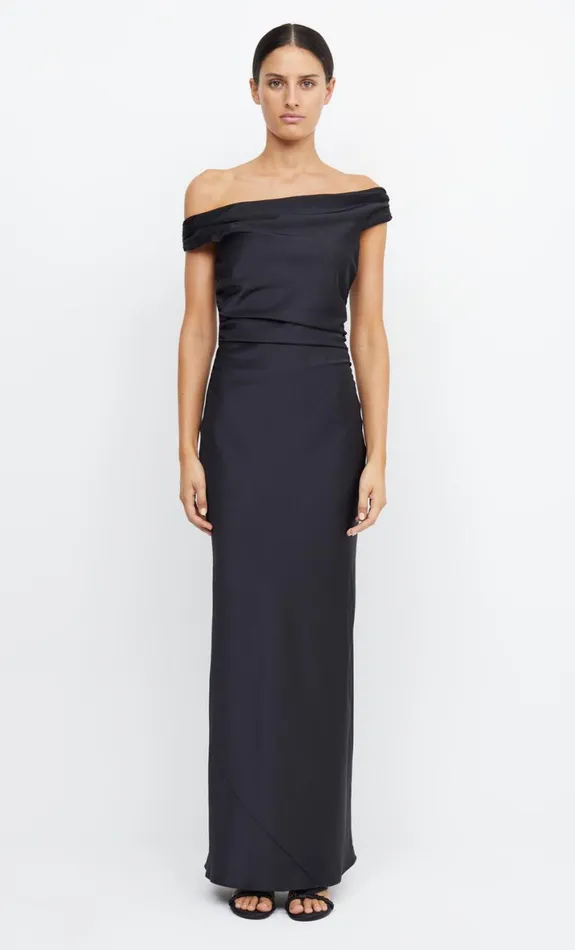 Bec Bridge ETERNITY OFF SHOULDER MAXI 8211 BLACK Women Prom Dresses