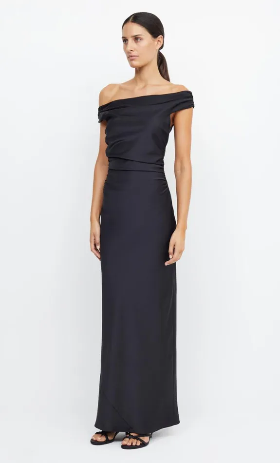 Bec Bridge ETERNITY OFF SHOULDER MAXI 8211 BLACK Women Prom Dresses