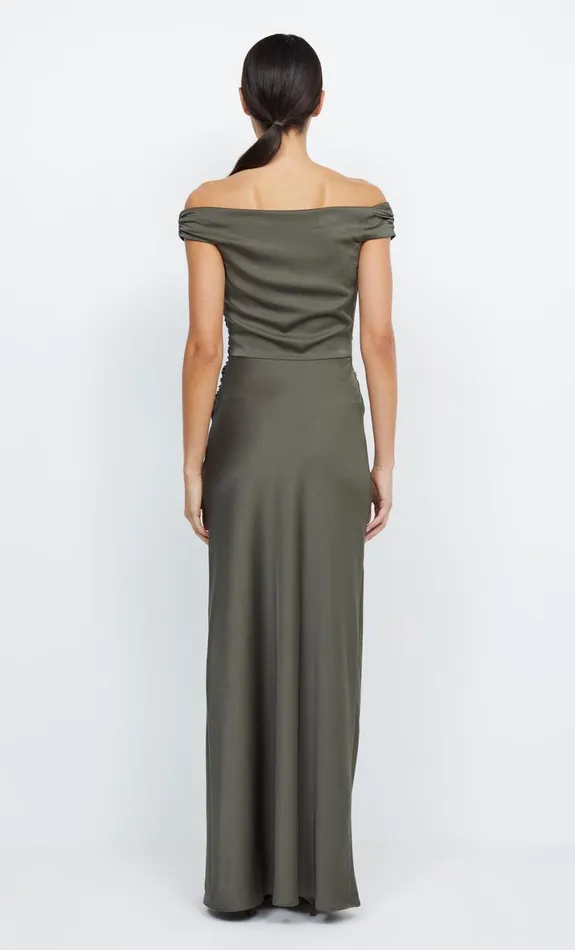 Bec Bridge ETERNITY OFF SHOULDER MAXI 8211 DARK WILLOW Women Maxi Dresses