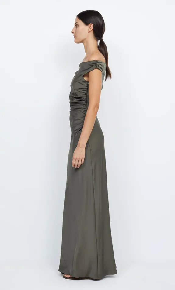 Bec Bridge ETERNITY OFF SHOULDER MAXI 8211 DARK WILLOW Women Maxi Dresses