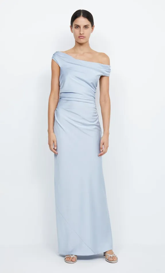 Bec Bridge ETERNITY OFF SHOULDER MAXI 8211 DUSTY BLUE Women Bridesmaid Dresses Bec Bridge ETERNITY OFF SHOULDER MAXI 8211 DUSTY BLUE Women Bridesmaid Dresses