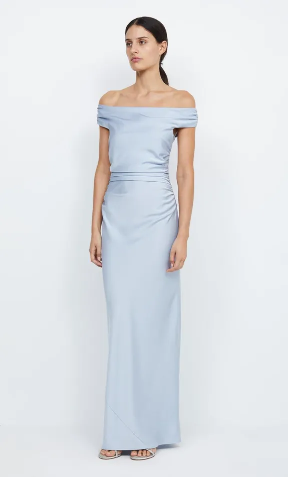 Bec Bridge ETERNITY OFF SHOULDER MAXI 8211 DUSTY BLUE Women Prom Dresses