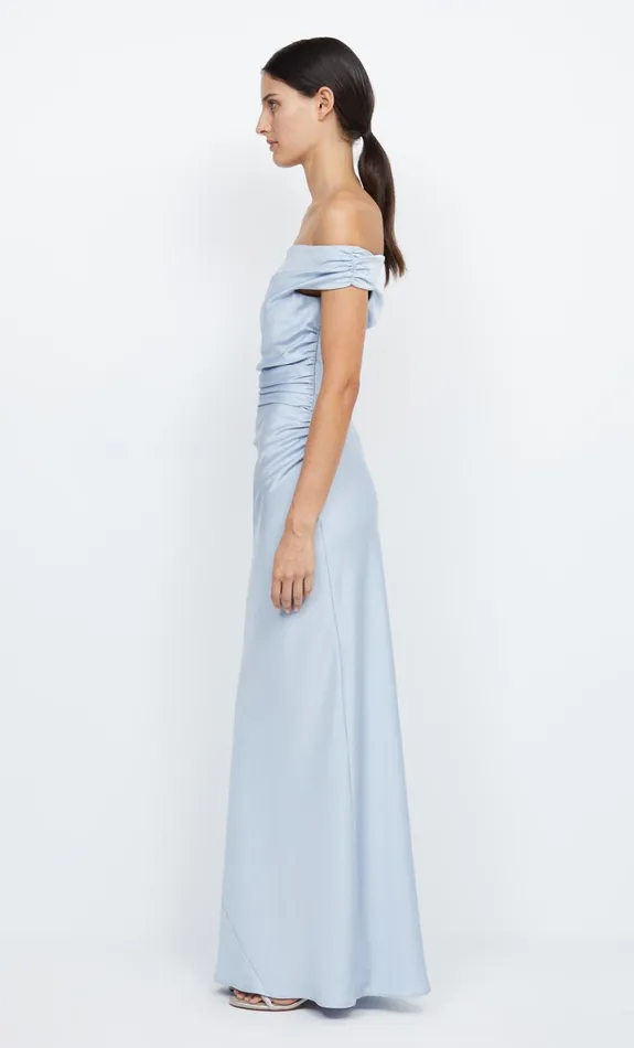 Bec Bridge ETERNITY OFF SHOULDER MAXI 8211 DUSTY BLUE Women Prom Dresses