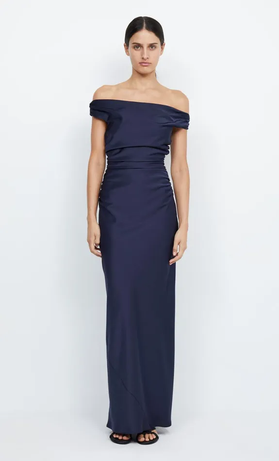 Bec Bridge ETERNITY OFF SHOULDER MAXI 8211 INK Women Maxi Dresses