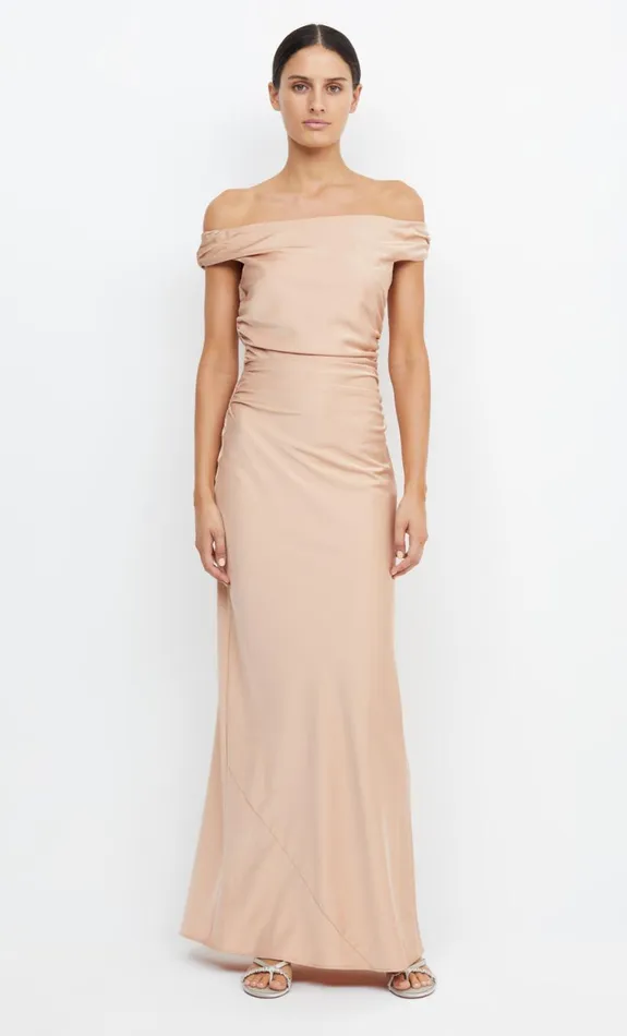 Bec Bridge ETERNITY OFF SHOULDER MAXI 8211 ROSE GOLD Women Maxi Dresses