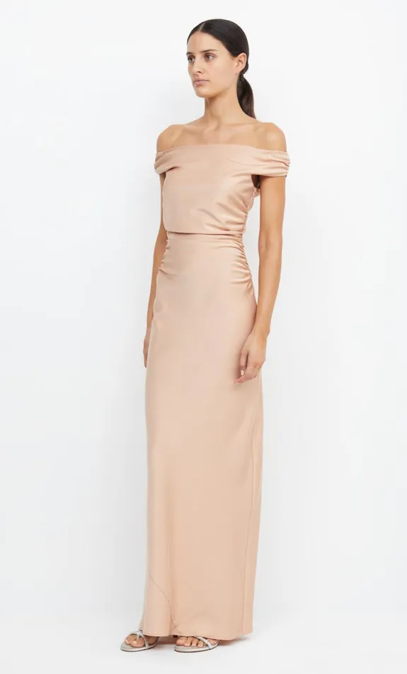 Bec Bridge ETERNITY OFF SHOULDER MAXI 8211 ROSE GOLD Women Maxi Dresses