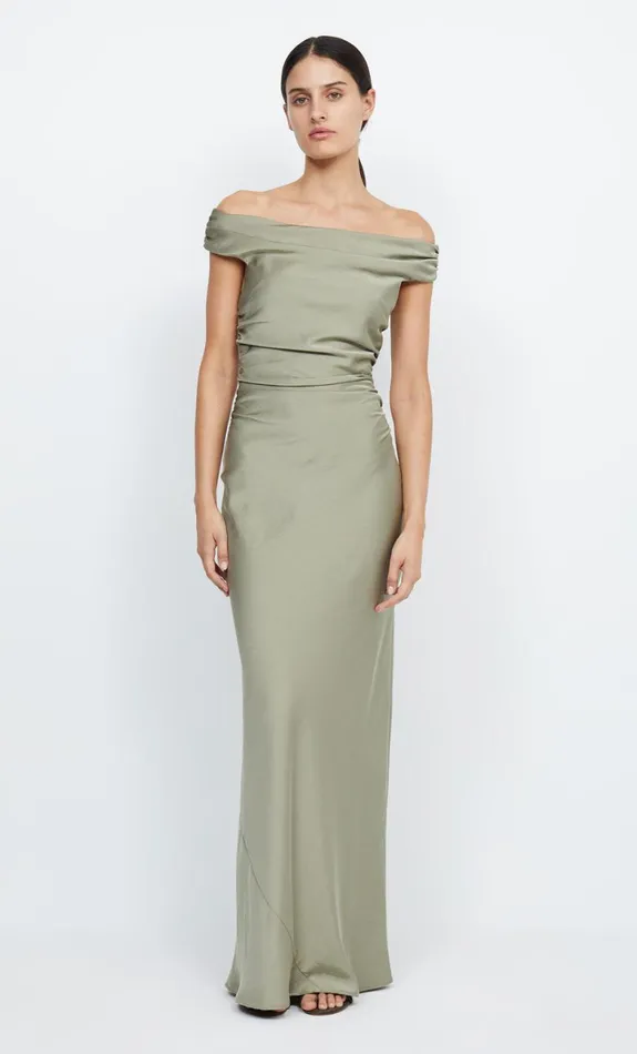 Bec Bridge ETERNITY OFF SHOULDER MAXI 8211 SAGE Women Maxi Dresses