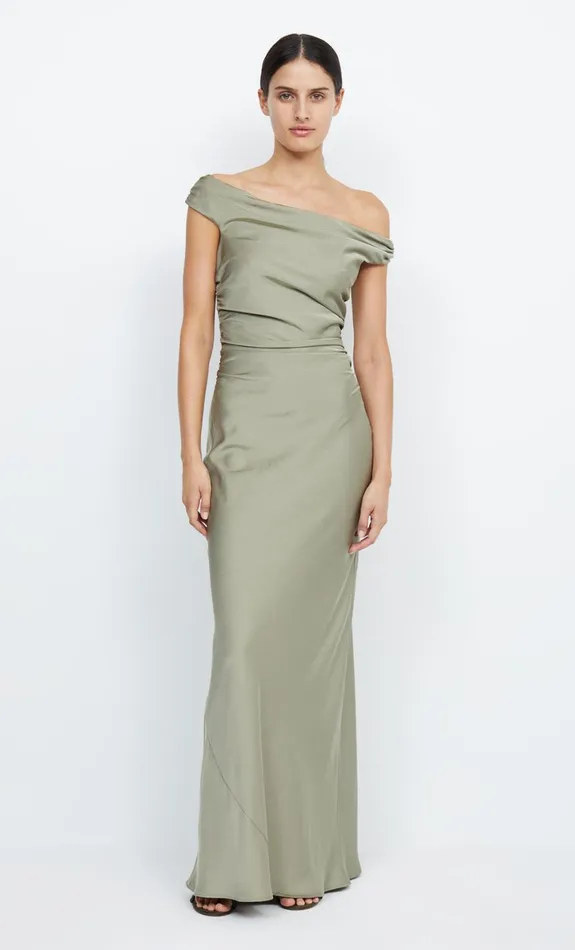 Bec Bridge ETERNITY OFF SHOULDER MAXI 8211 SAGE Women Prom Dresses