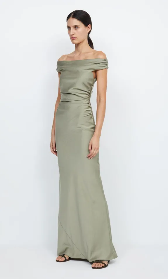 Bec Bridge ETERNITY OFF SHOULDER MAXI 8211 SAGE Women Prom Dresses
