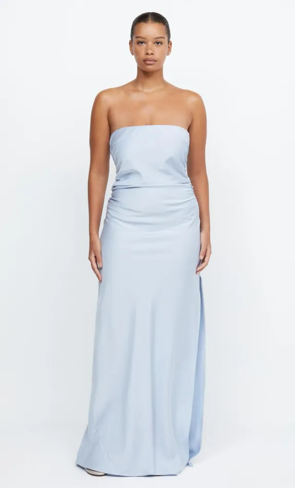 Bec Bridge ETERNITY STRAPLESS MAXI 8211 DUSTY BLUE Women Maxi Dresses