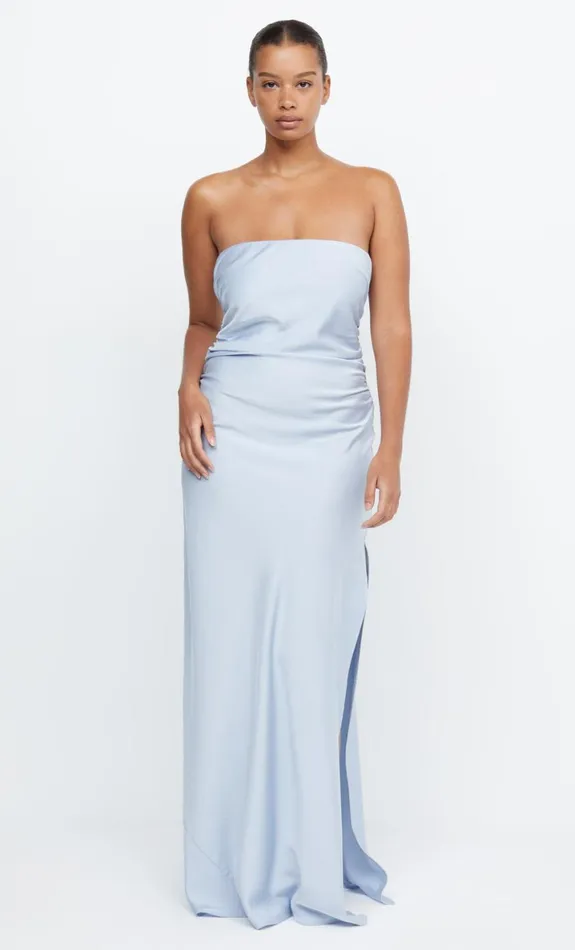Bec Bridge ETERNITY STRAPLESS MAXI 8211 DUSTY BLUE Women Maxi Dresses