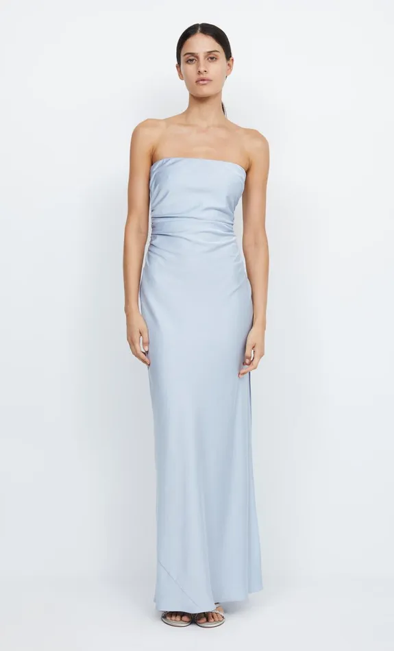 Bec Bridge ETERNITY STRAPLESS MAXI 8211 DUSTY BLUE Women Maxi Dresses