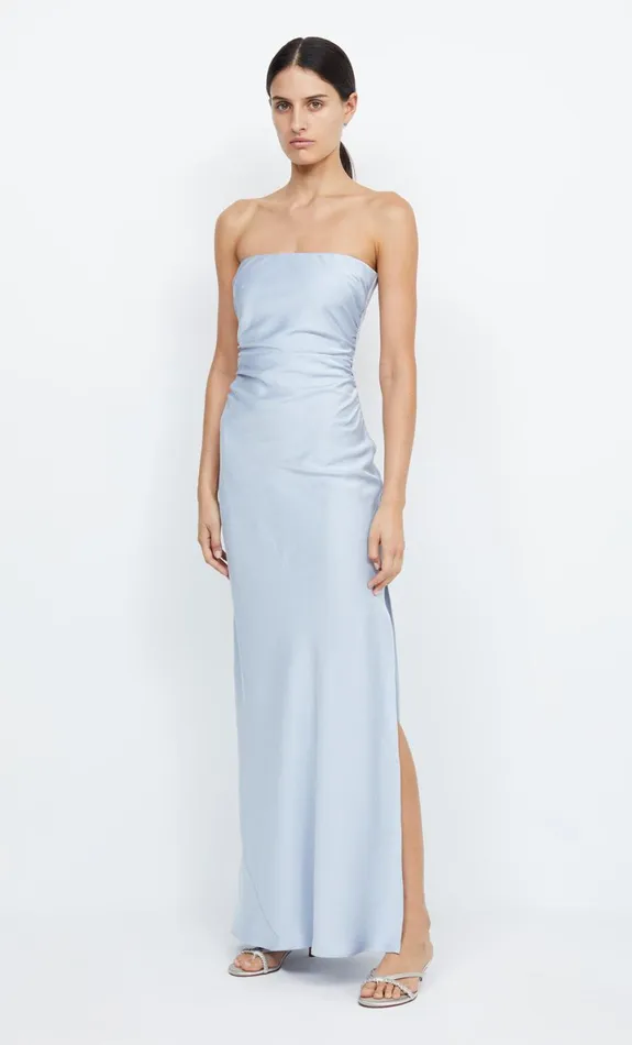 Bec Bridge ETERNITY STRAPLESS MAXI 8211 DUSTY BLUE Women Maxi Dresses