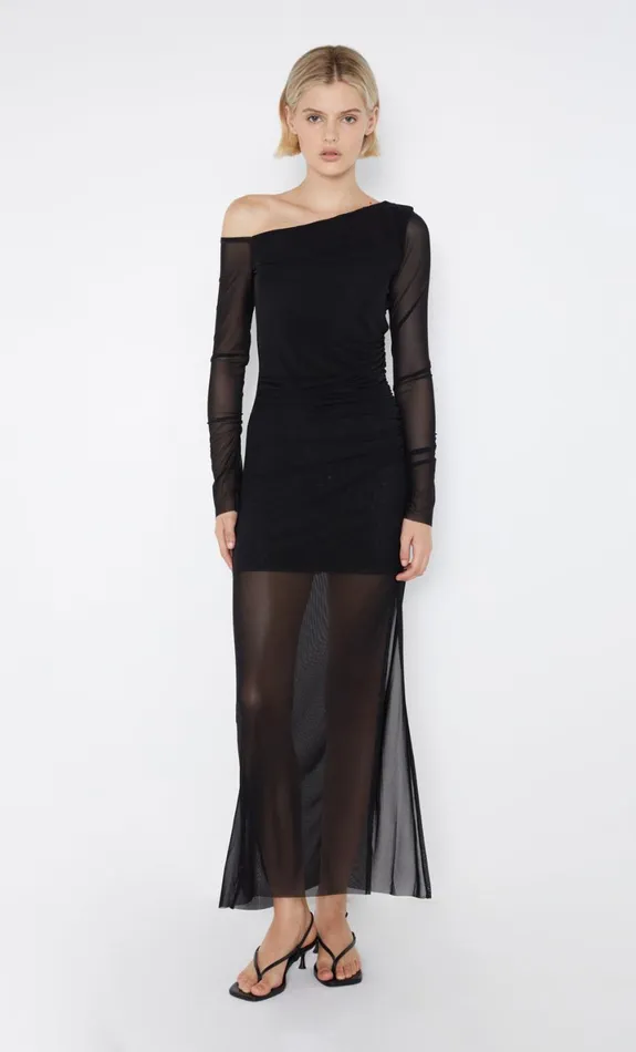 Bec Bridge FAE ASYM LONG SLEEVE DRESS 8211 BLACK Women Maxi Dresses