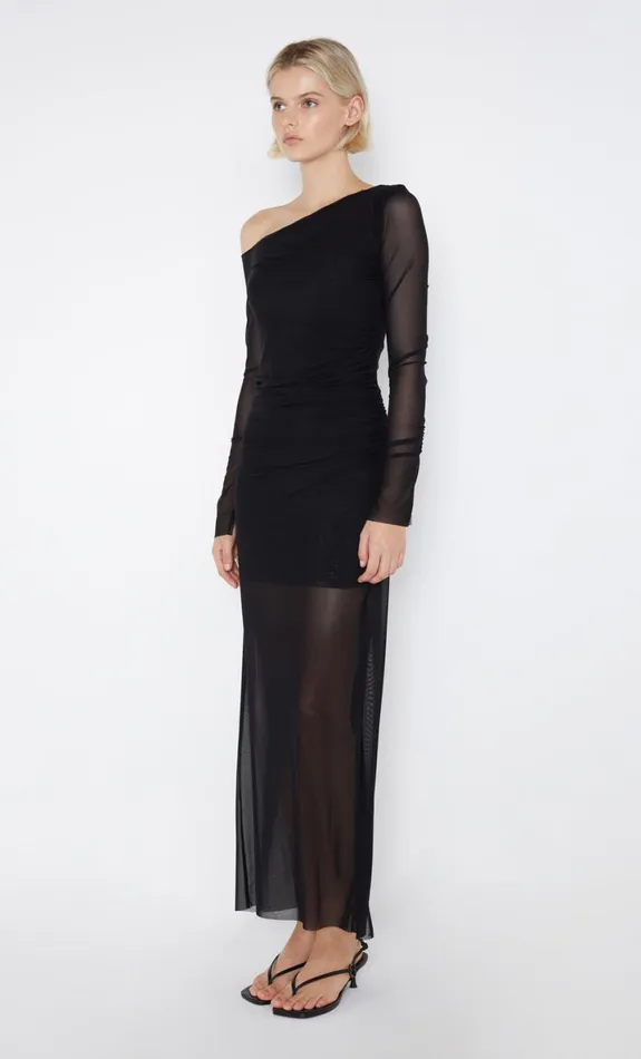 Bec Bridge FAE ASYM LONG SLEEVE DRESS 8211 BLACK Women Maxi Dresses