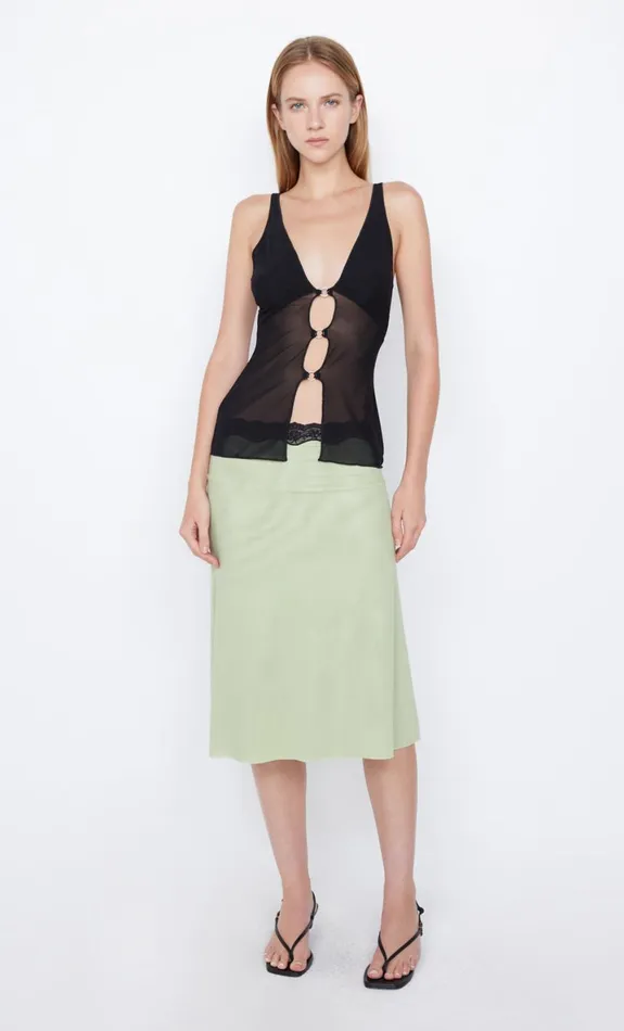 Bec Bridge HACIE MIDI SKIRT 8211 AVOCADOBLACK Women Skirts