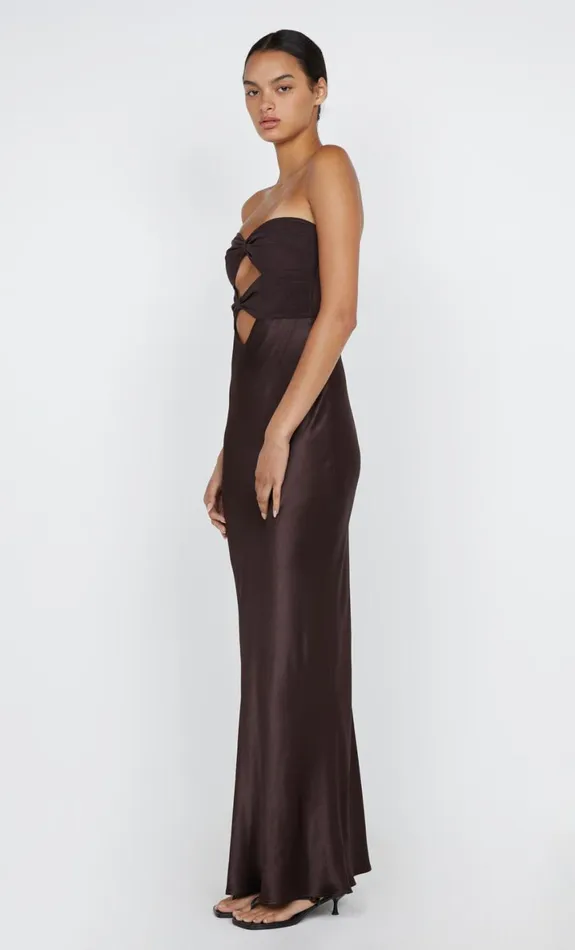 Bec Bridge HALLE STRAPLESS DRESS 8211 CHOCOLATE Women Prom Dresses