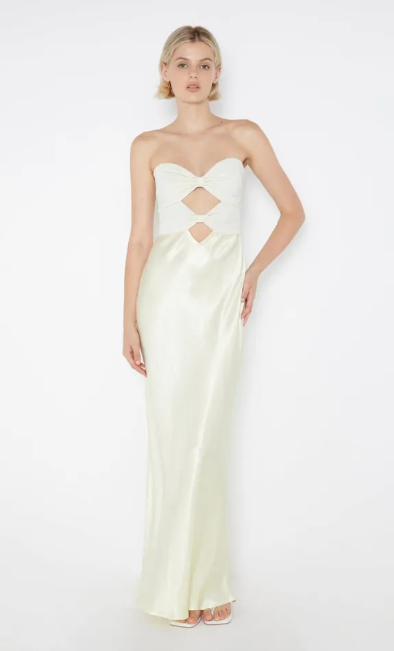 Bec Bridge HALLE STRAPLESS DRESS 8211 ICE YELLOW Women Bridesmaid Dresses