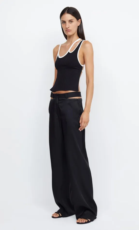 Bec Bridge HARI BACKLESS TOP 8211 BLACKIVORY Women Cropped