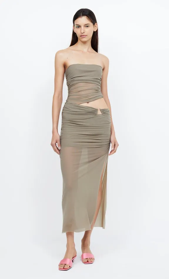 Bec Bridge IONA STRAPLESS DRESS 8211 TAUPE Women Midi Dresses
