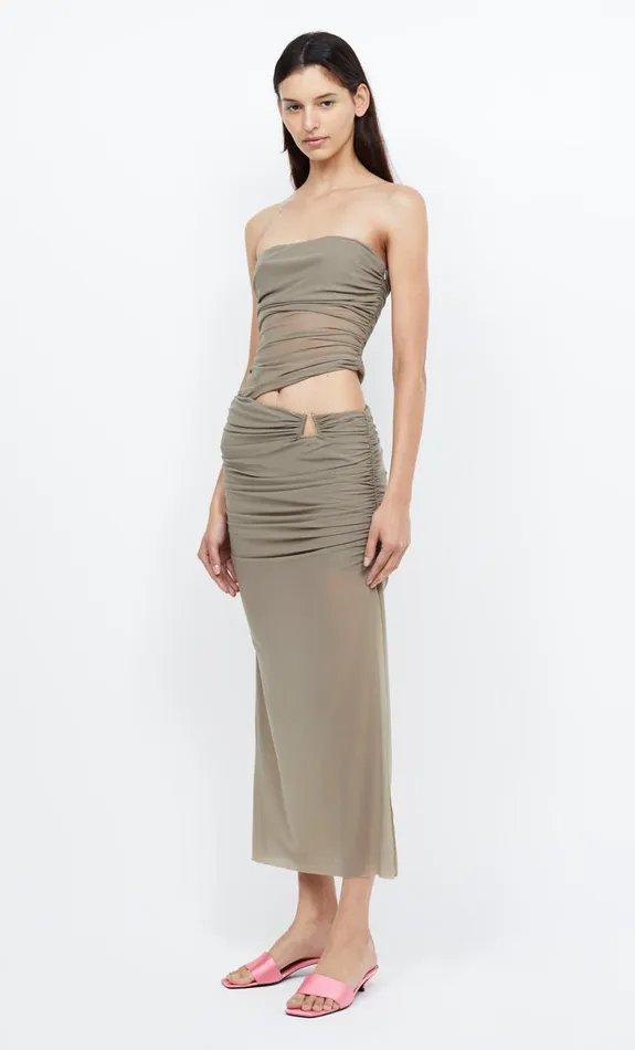 Bec Bridge IONA STRAPLESS DRESS 8211 TAUPE Women Midi Dresses