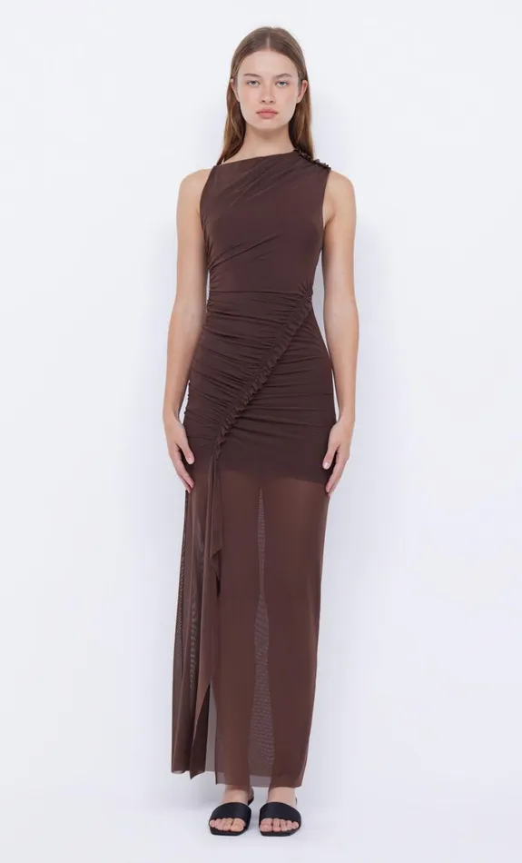 Bec Bridge JULIEN ASYM MAXI DRESS 8211 CHOC Women Maxi Dresses