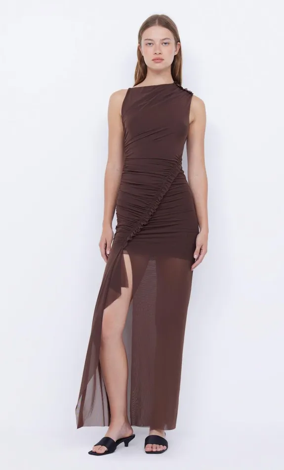 Bec Bridge JULIEN ASYM MAXI DRESS 8211 CHOC Women Maxi Dresses