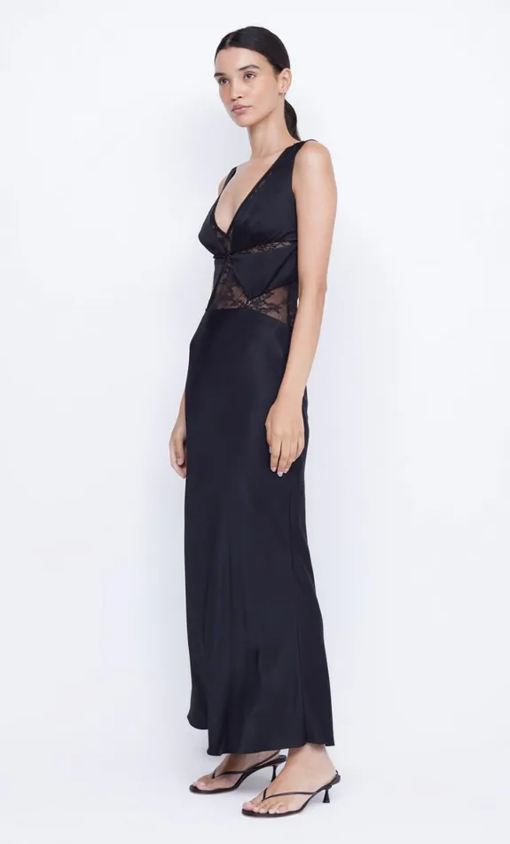 Bec Bridge JULIETTE V NECK MAXI DRESS 8211 BLACK Women Wedding Guest