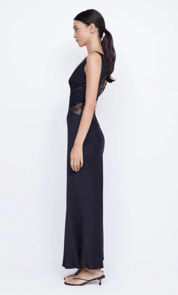 Bec Bridge JULIETTE V NECK MAXI DRESS 8211 BLACK Women Wedding Guest