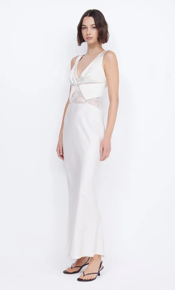 Bec Bridge JULIETTE V NECK MAXI DRESS 8211 IVORY Women Maxi Dresses