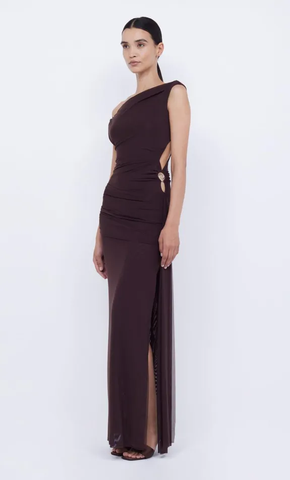 Bec Bridge KAILANI ASYM DRESS 8211 CHOCOLATE Women Wedding Guest