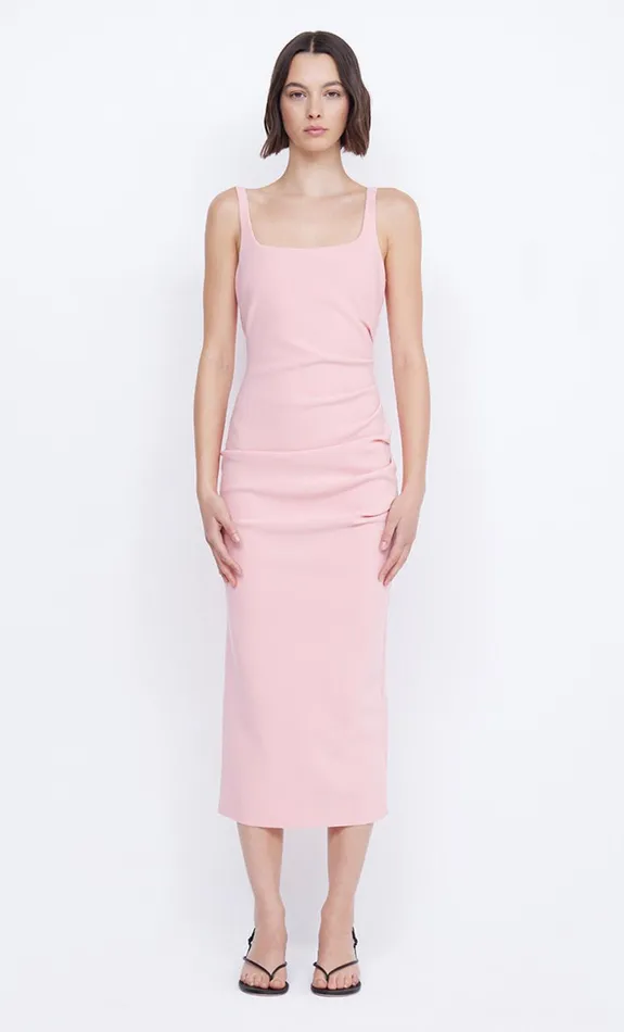 Bec Bridge KARINA TUCK MIDI DRESS 8211 GUAVA Women Midi Dresses